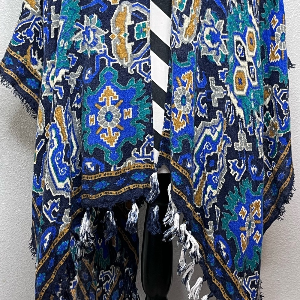 Theodora & Callum Boho One Size Open Front Tassel… - image 5